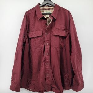 L.L. Bean Men's Flannel-Lined Hurricane Shirt Burgundy Jacket Size XL